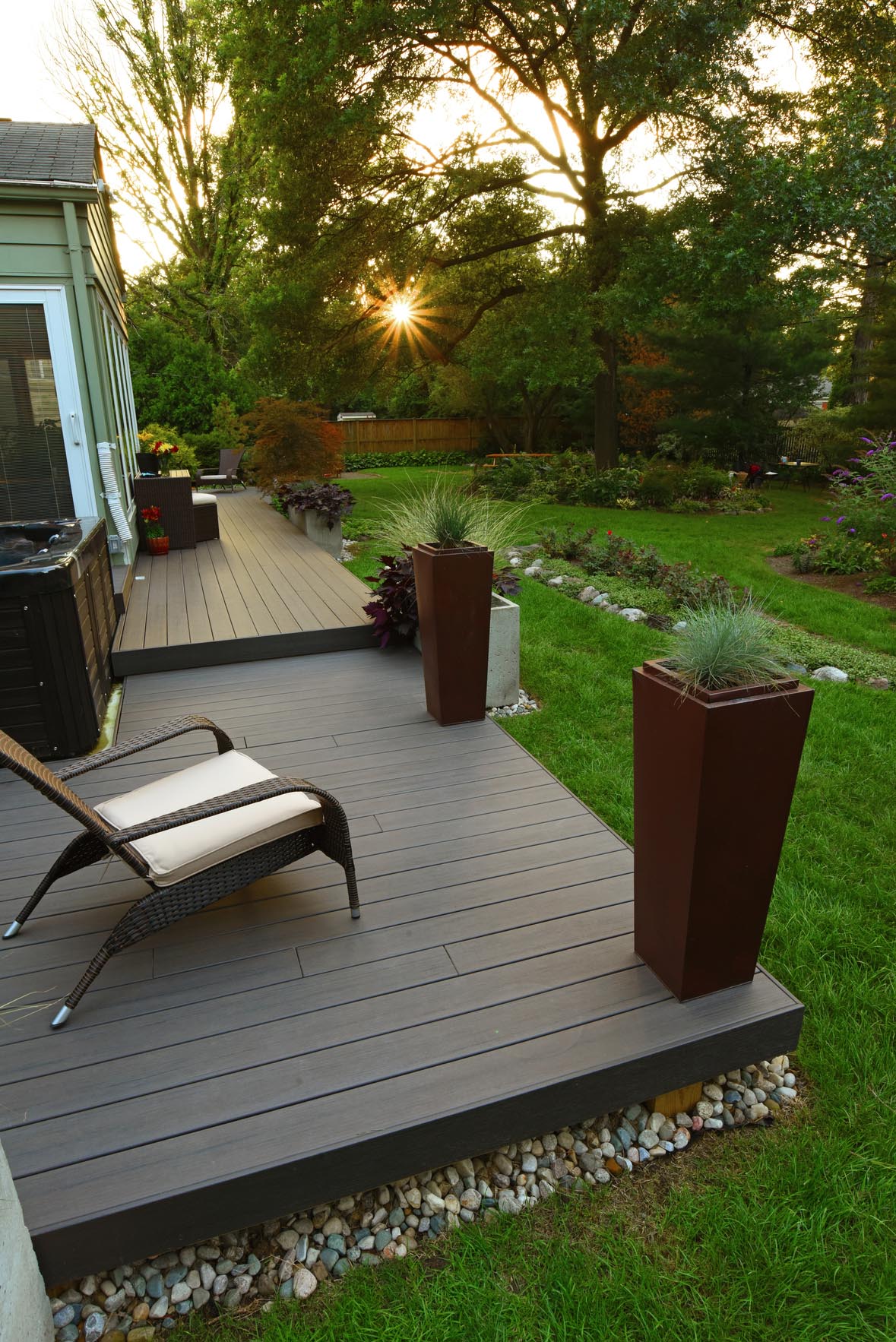 Backyard deck terrace